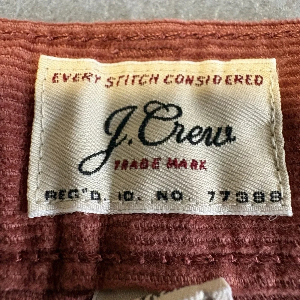 JCrew Corduroy Pants Men 33x30 Rust‎ Style 250 Straight Fit Stretch Medium Wale